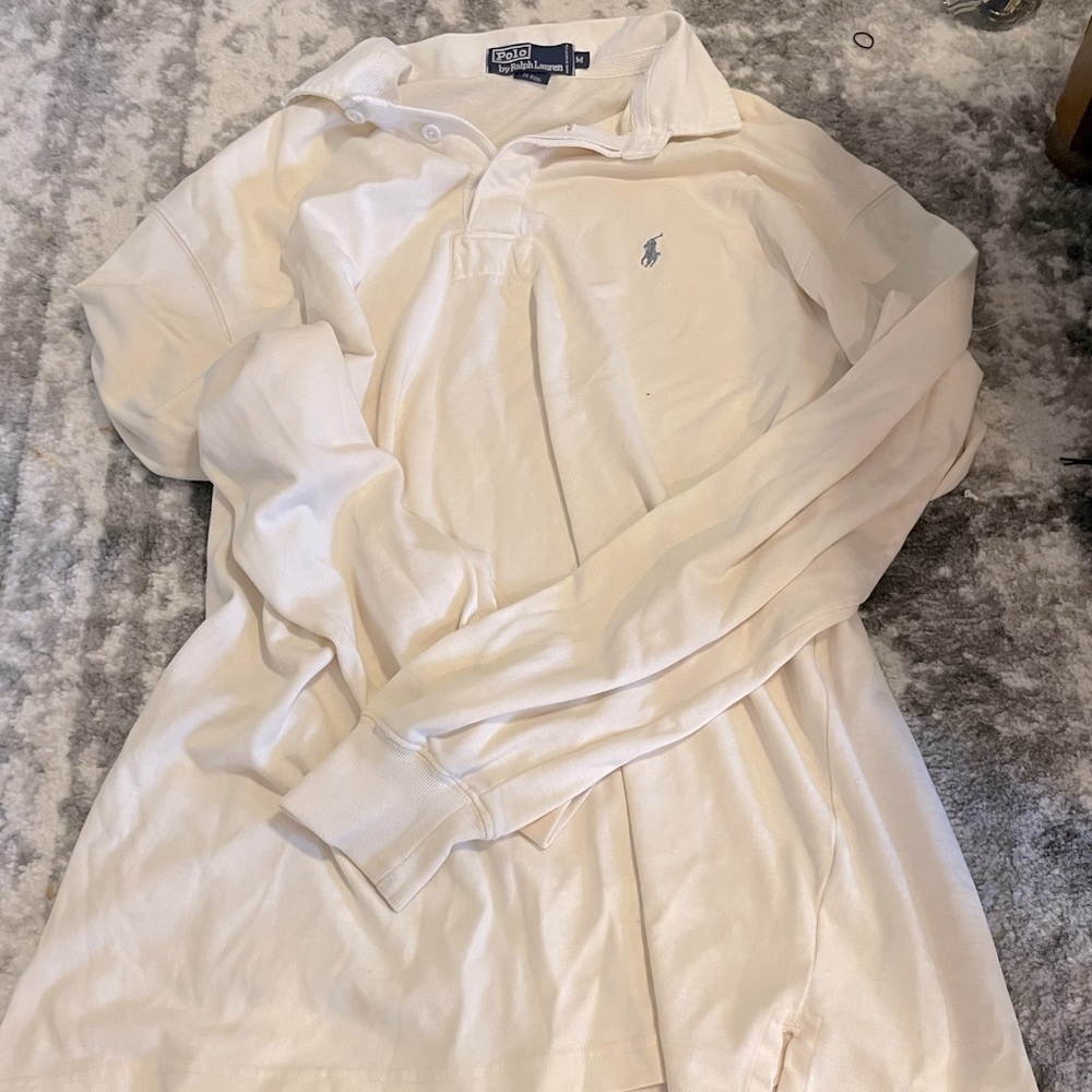 LIKE NEW GENUINE 1990s Ralph Lauren Polo collared cream sweater